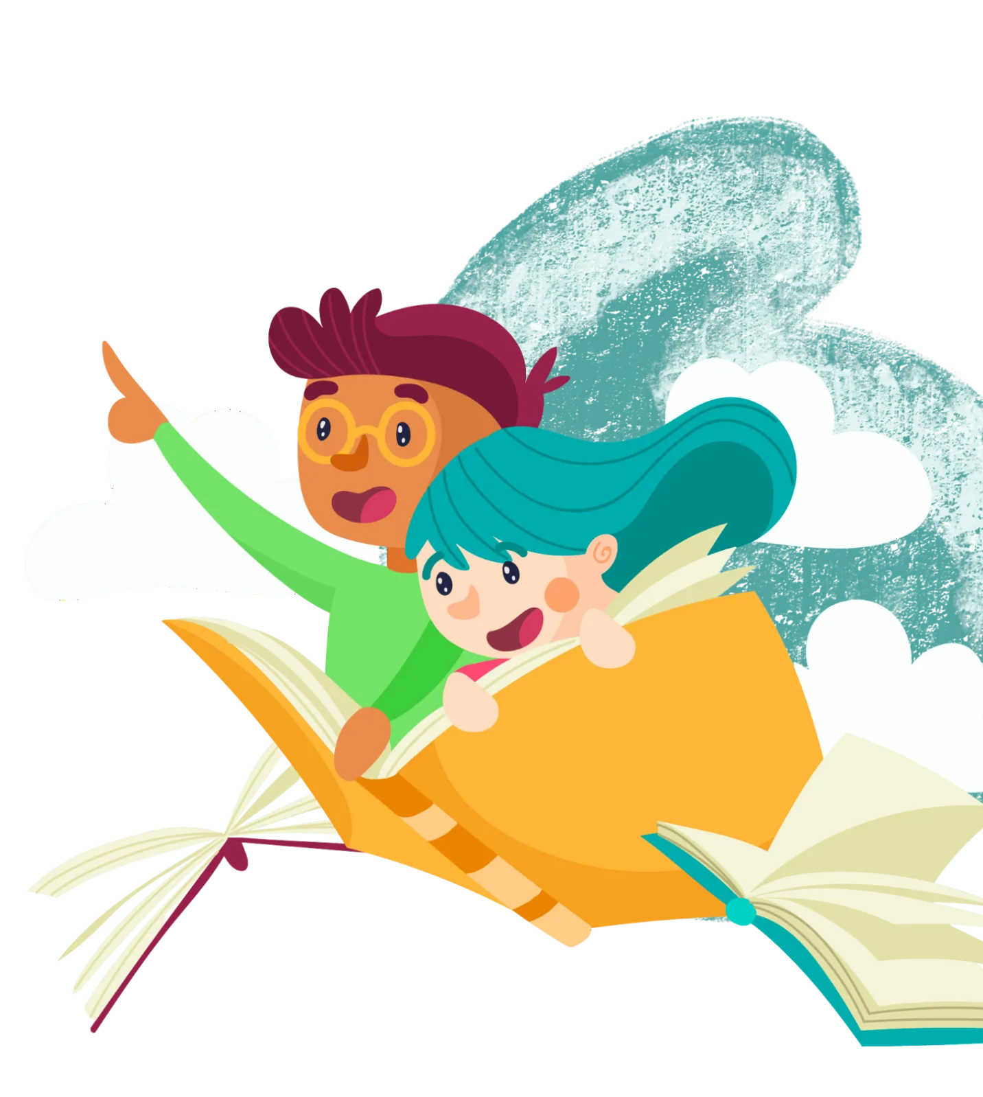 Kids on a magical book adventure