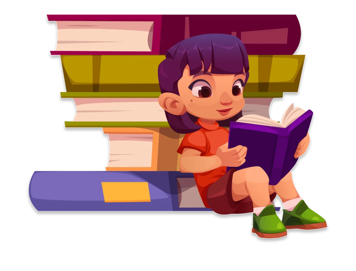 Child reading illustration